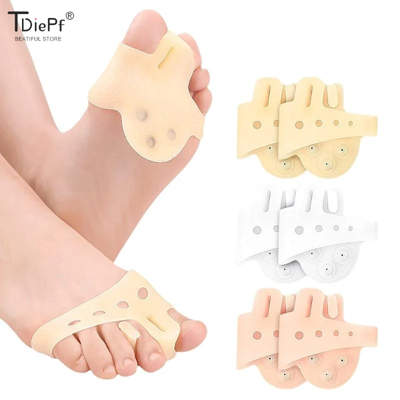

1Pair Silicone Gel Thumb Corrector Magnet Bunion Little Toe Protector Separator Hallux Valgus Finger Straightener Relief Pads