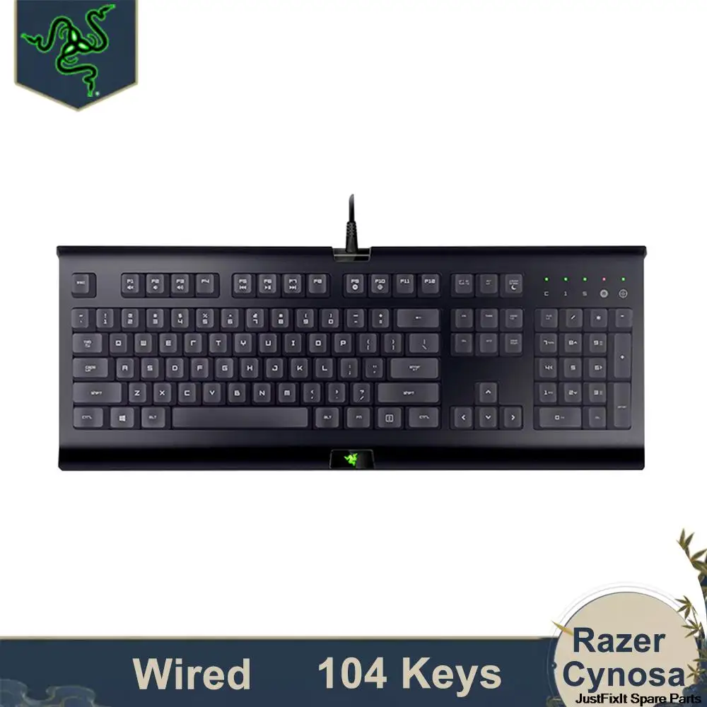 razer cynosa keyboard 104 keys wired spill resistant design programmable macro functionality quiet cushioned gaming accessories free global shipping