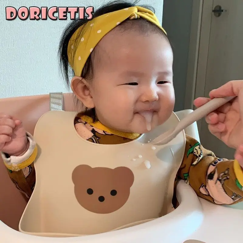 

Слюнявчик для новорожденных силиконовый милый мультяшный маленький Медвежонок Водонепроницаемый Пищевой непротекаемый грязный легкий в ...