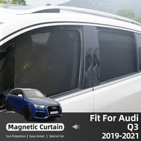 custom car sunshade for audi q3 f3 2019 2022 magnetic window sunshield mesh curtain front rear car accessory sun visor cover