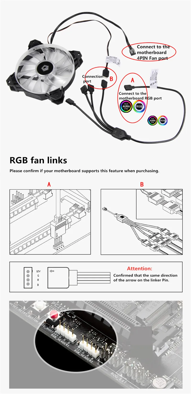 Кабель-удлинитель для ЦПУ 5 В 3 контакта RGB 12 4 | Компьютеры и офис