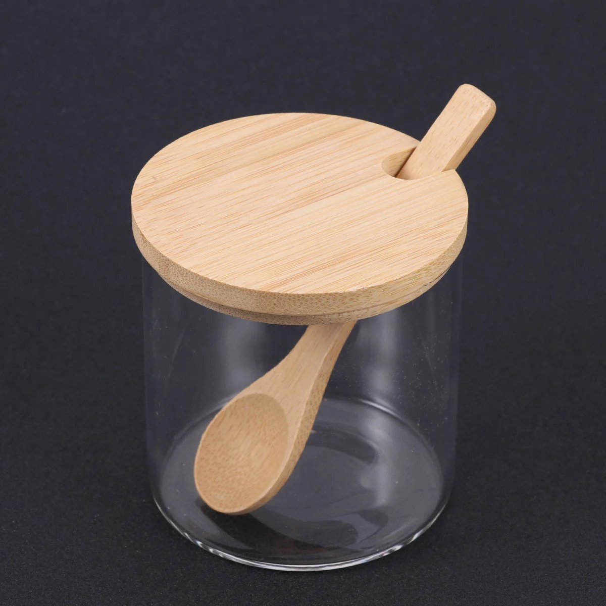 

2pcs Glass Seasoning Box Set With Spoon And Lid Condiment Container Canisters Pots Kitchen Storage For Home Kitchen