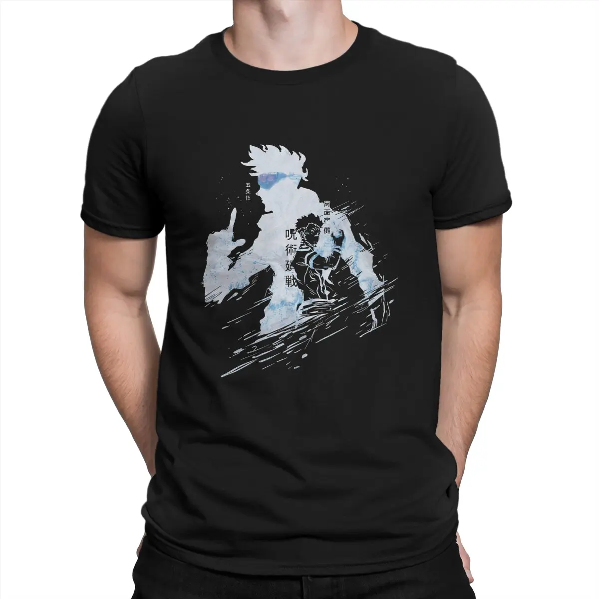 

Satoru Rain T Shirt for Men Cotton Awesome T-Shirts Crewneck Jujutsu Kaisen Anime Tee Shirt Short Sleeve Clothing Birthday