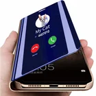 Умный зеркальный кожаный флип-чехол с подставкой для телефона Huawei P40 Mate 40 P10 P9 Plus P8 Lite 2017 Mate 20 10 9 8 Pro Honor 8 8X 9X 7