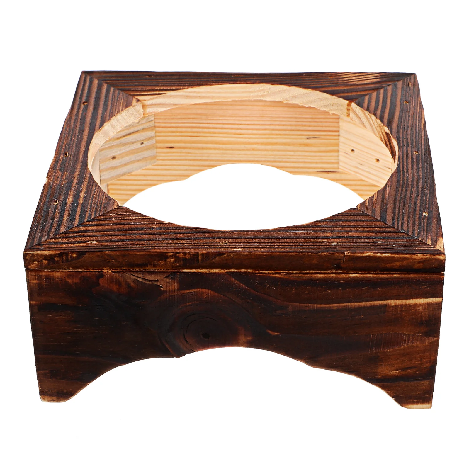 Каменный глиняный горшок с деревянной рамкой настольный держатель полка для