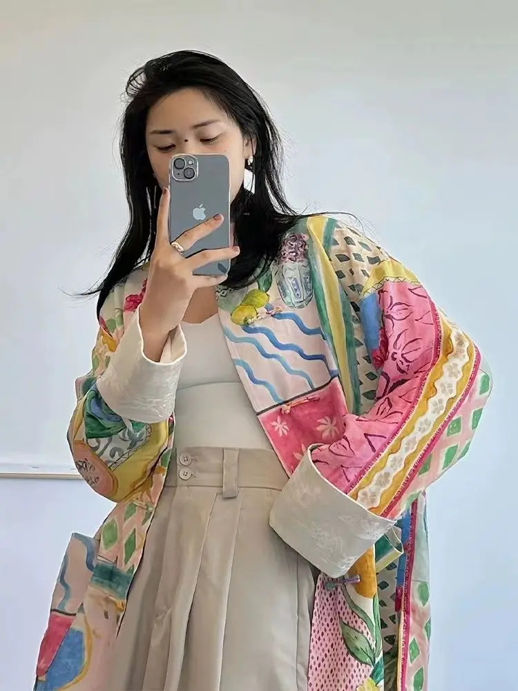 Шикарная модная повседневная женская рубашка Hikigawa с длинным рукавом и