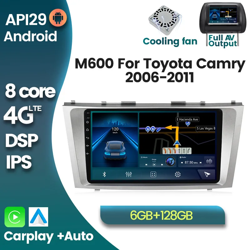 

HD 1280*720 Восьмиядерный DSP 4G LTE Android 11 для Toyota Camry 2006-2011 автомобильное радио, мультимедийный видеоплеер, GPS-навигация
