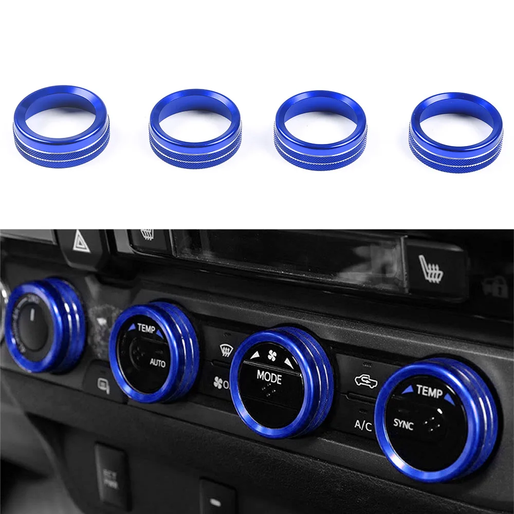 

For Toyota Tacoma 2016 - 2021 Aluminum Alloy Air Conditioner AC Switch Audio CD Button Knob Cover Trim Car Interior Accessories