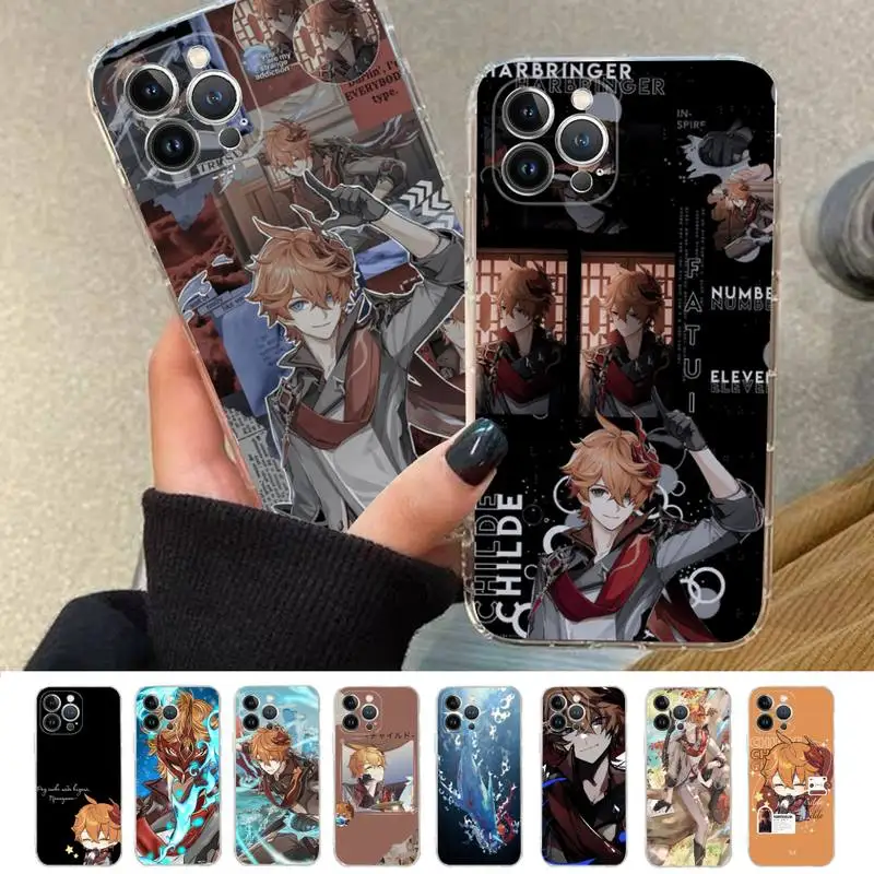 

Genshin Impact Tartaglia Phone Case For iPhone XR X XS Max 14 13 Pro Max 11 12 Mini 6 7 8 plus SE 2020 Printing Cover