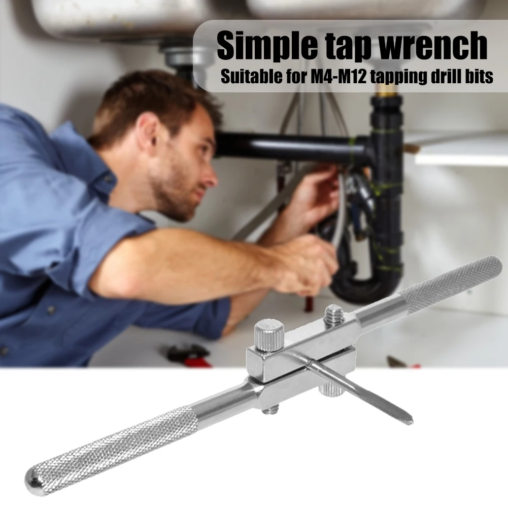 

Bolts Screw Thread Tap Twist Drill Bit Taps Holder Tapping Reamer Tools M4-M12 Tap Wrench Drill Hand Tapping Tool