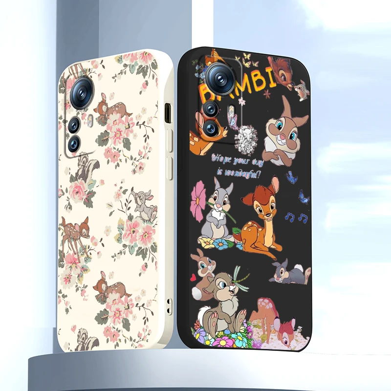 

Disney Bambi Cute Cartoon Phone Case For Xiaomi Mi 12S 12 12X 12T 11i 11T 11 10 10S 10T Pro Lite Ultra 5G Liquid Rope Cover