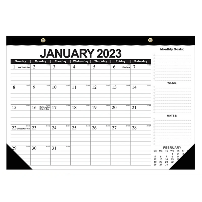 

2023-2024 Desk Calendar - Large Desk/Wall Calendar, Thick Paper With Corner Protectors, Large Ruled Blocks