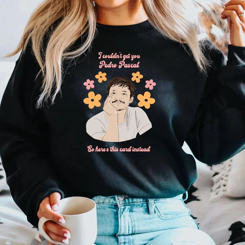 Свитшот Last of Us с изображением Педро Паскаля Y2k милый пуловер ретро свитшот