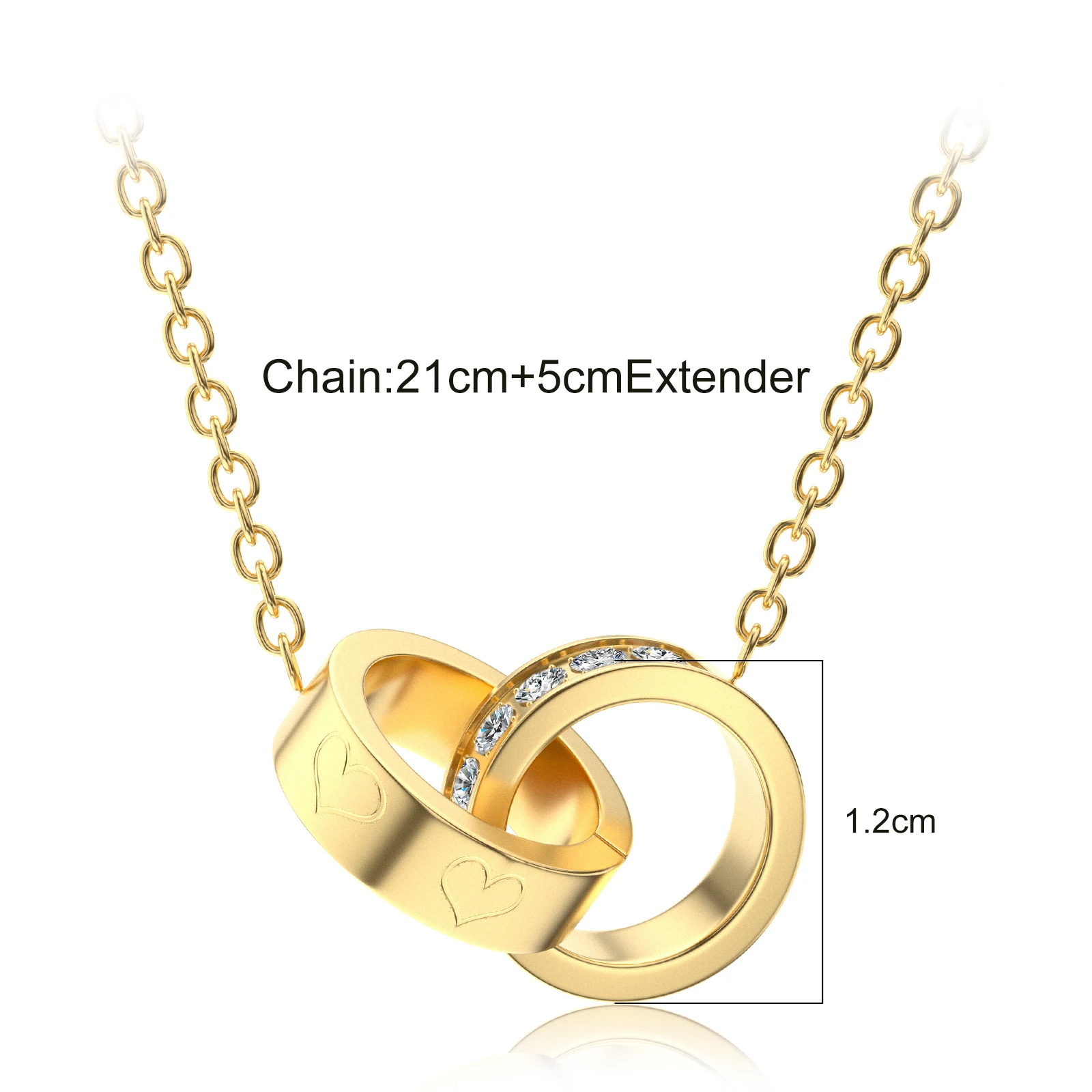 

FNIO FNIO Double Circle Interlock Clavicle Short Necklace Gold Silver Color Necklace For Women collares 2022 Jewelry