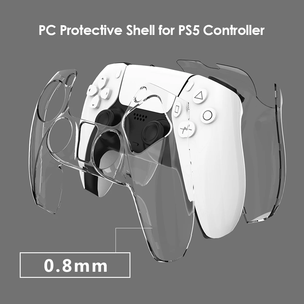 

Прозрачный чехол для контроллера PS5 DualSense 0,8 мм, ультратонкий прозрачный защитный чехол для геймпада PlayStation 5