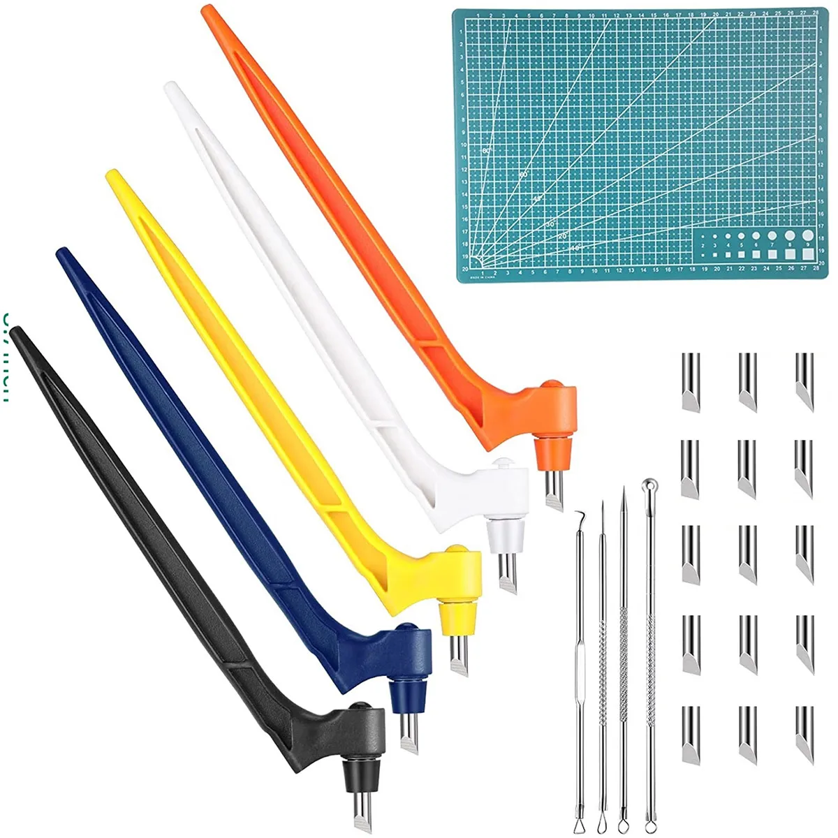 

Craft Cutting Tools Kit 360 Degree Rotating Gyro Cutting Tools Art Cutting Tools With Cutting Pen 15 Blades Cutting Mat Needles