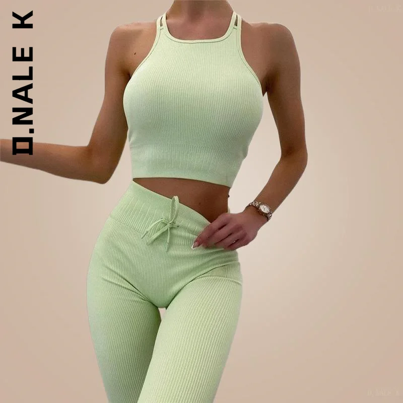 

D.Nale K Women Gym Clothing Workout Sportswear Yoga Set Seamless Leggings Sport Top Seamless Yoga Set Sport Suit Two Piece Set