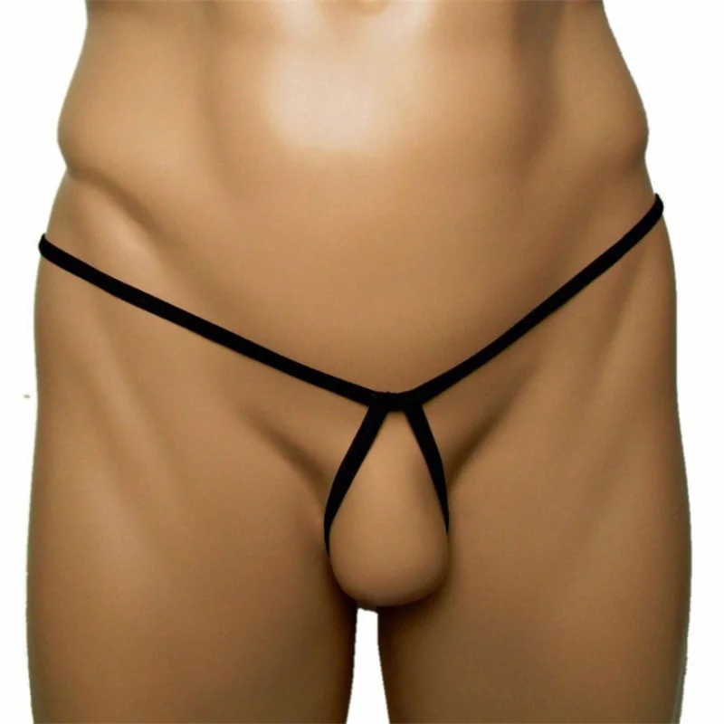 

Men's panties sexy underwear men underpants gay micro Thongs tanga Solid color Hollow out Open file String No trace Breathable