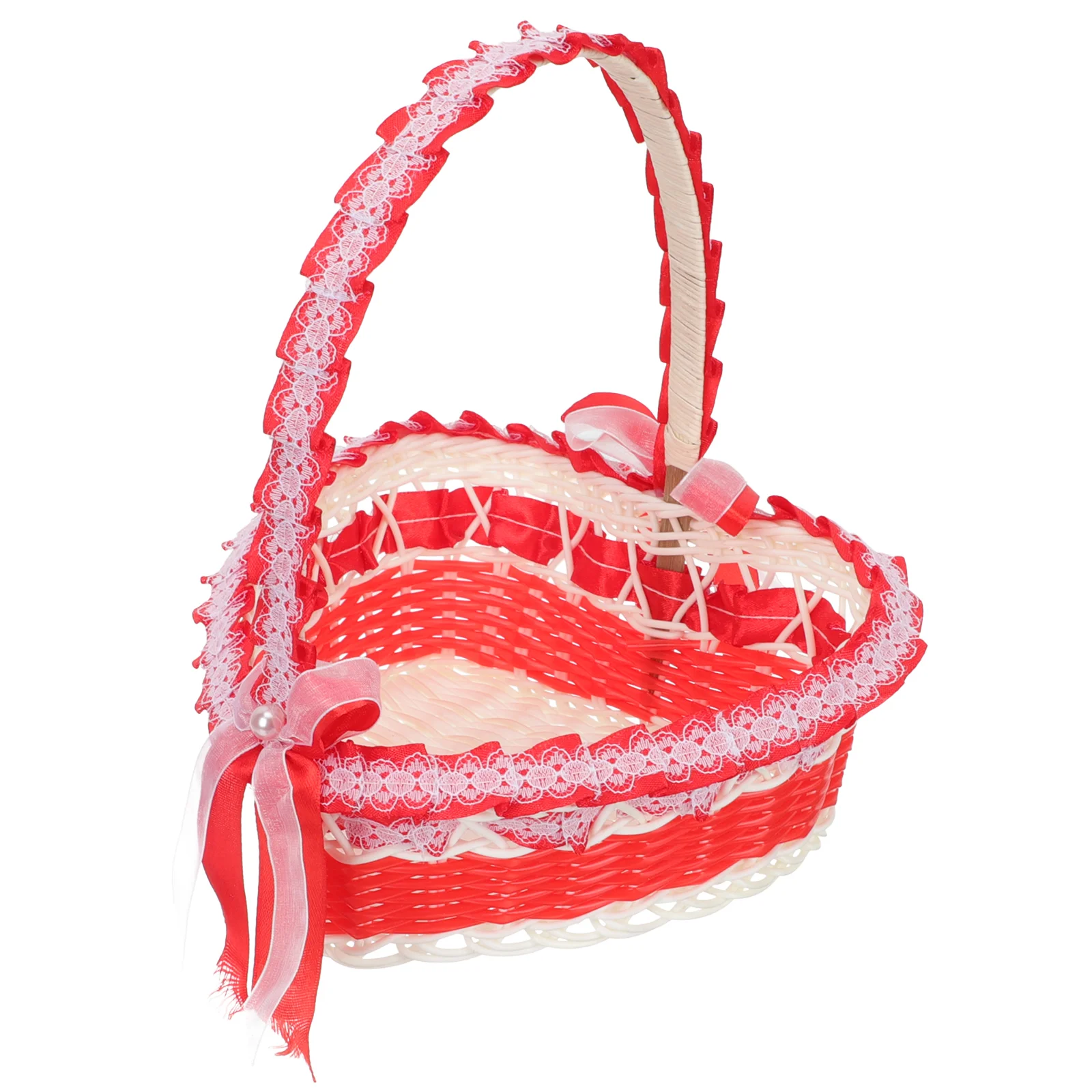 

Basket Flower Wedding Storage Girl Baskets Gift Petal Woven Container Candy Snacks Bride Picnic Rustic Food Giftbasket Bouquet