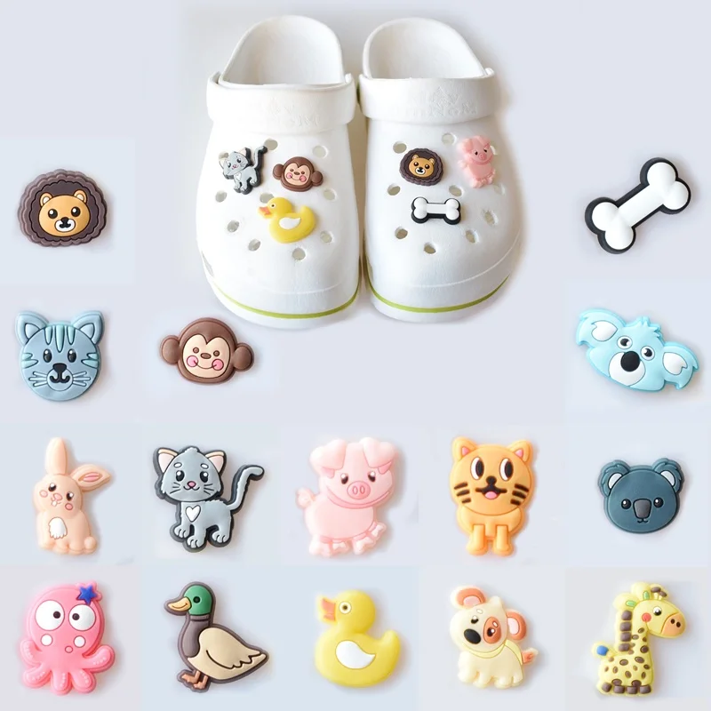 PVC Shoe Charms lovely Shoe Accessories animal Shoe Decoration The cat Shoe Buckles Pins for Croc Sandals X-mas Gifts Jibz