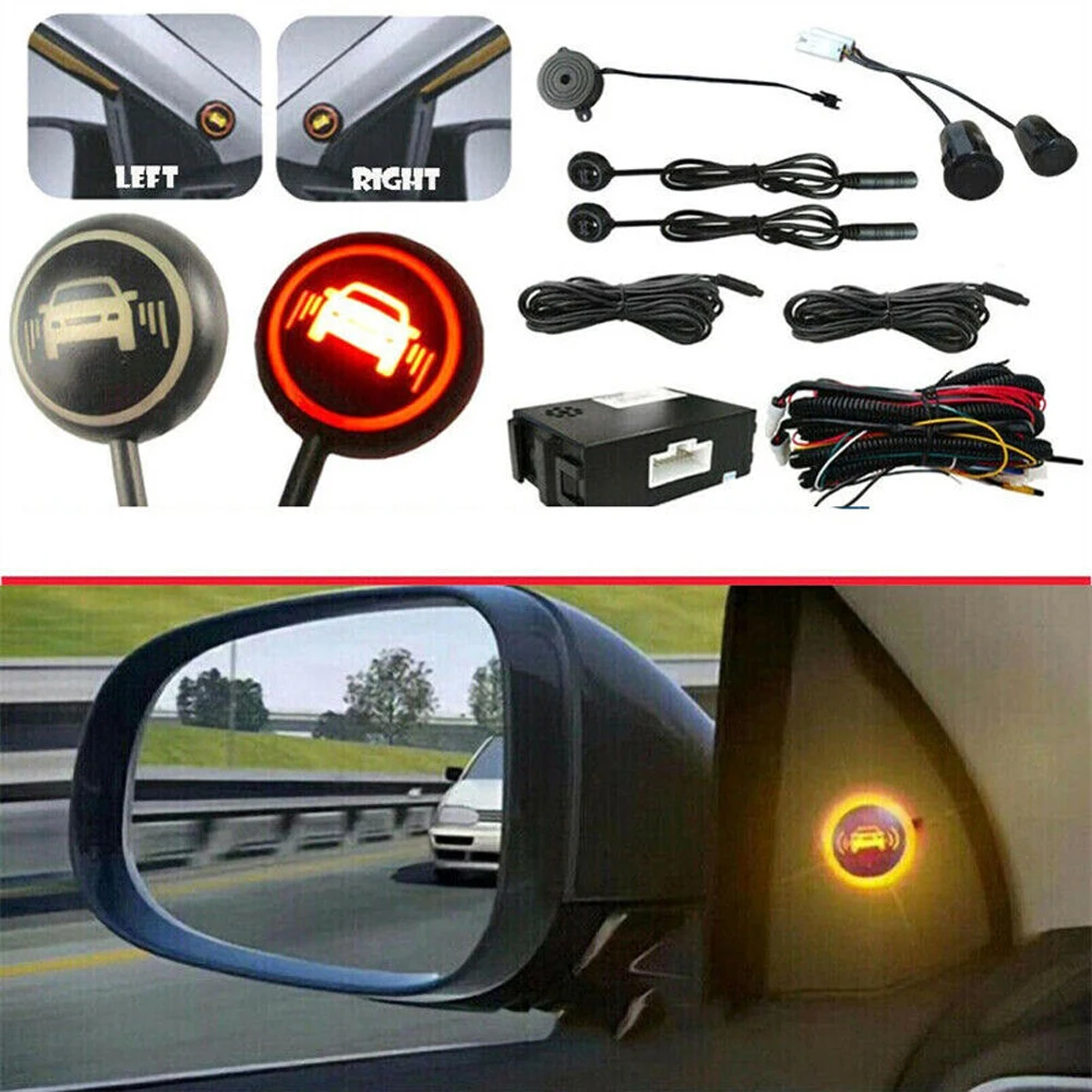 

Car Blind Spot Detection 12V BSD Warning Light IP67 Waterproof Parking Sensor Kit Assist Lane Changing Warning System Ultrasonic