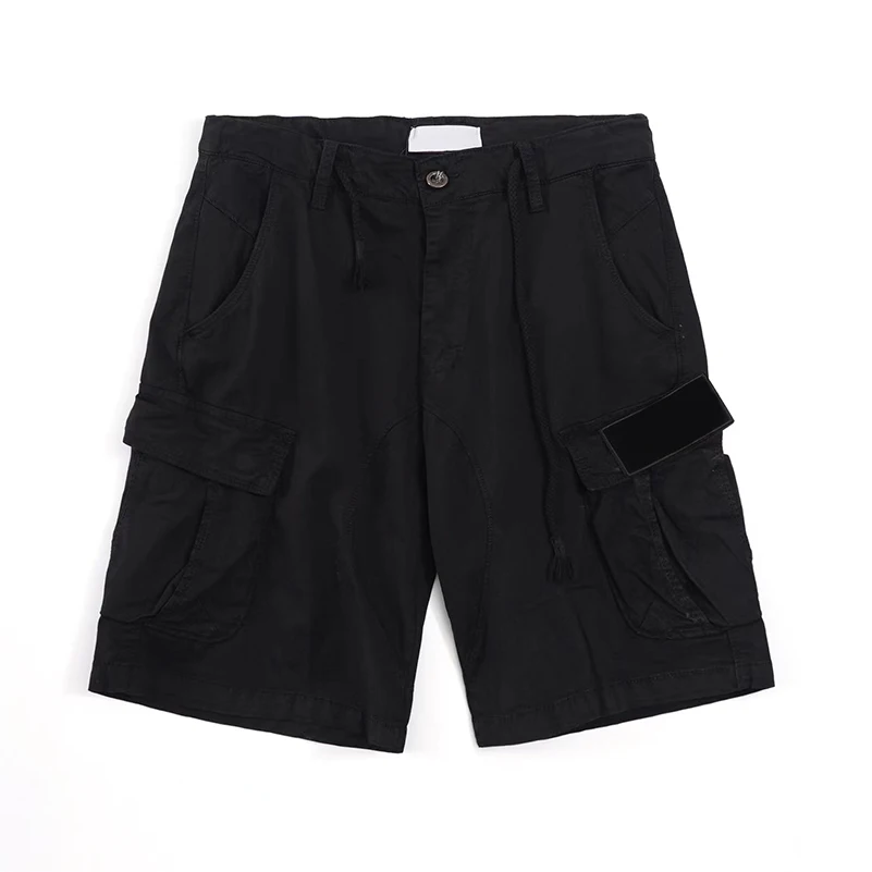 

Мужские джинсовые шорты с эффектом потертости, свободные брюки, укороченные брюки, камуфляжный комбинезон на молнии с несколькими карманами, повседневные брюки до колена, MA778