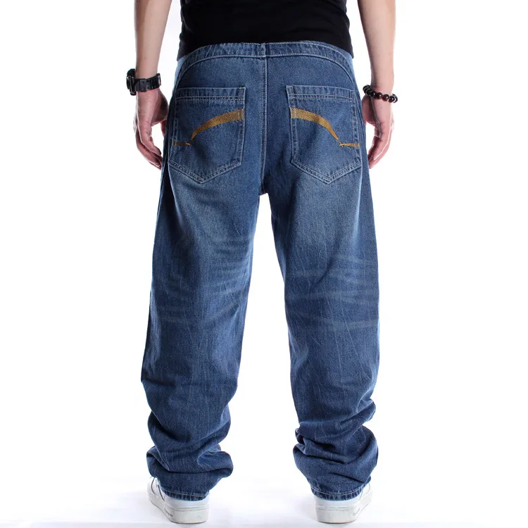 Oversize Blue Jeans Men's Plus Size Loose Baggy Jeans Men Cotton Denim Trousers Mens Streetwear Straight Wide Leg Pants 42 44 46