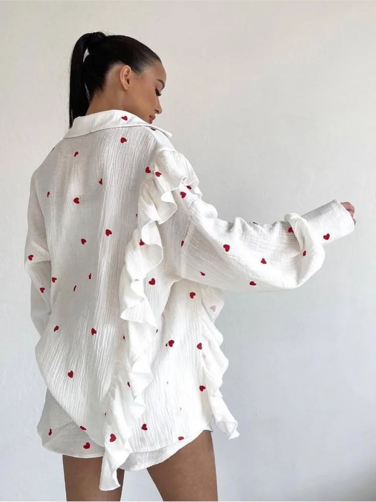 Женский хлопковый спортивный костюм SUSOLA комплект из двух предметов: рубашка и