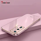 Высококачественный силиконовый чехол с покрытием для телефона Huawei P40 P30 P20 Lite Pro Coque с прямыми краями ультратонкая мягкая задняя крышка