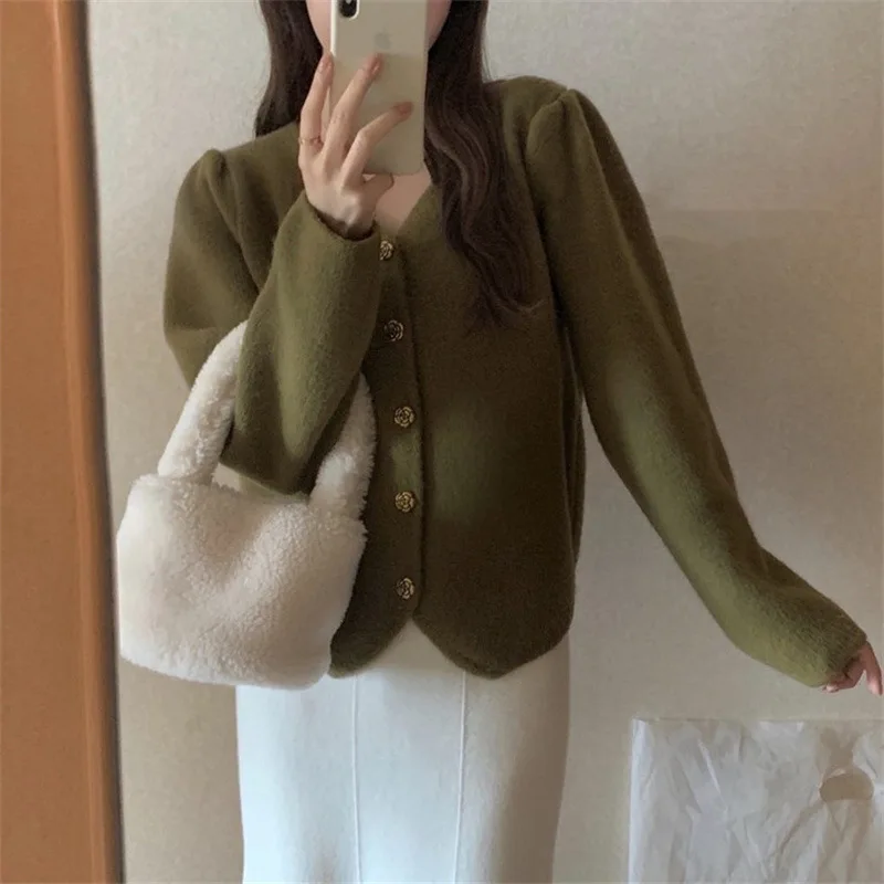 

Кардиган женский трикотажный на пуговицах, Удобный Повседневный свободный трикотажный топ, на осень