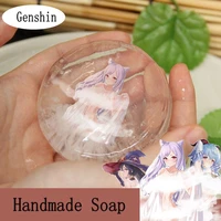 genshin impact handmade transparent soap keqing ganyu mona soap anime cartoon game peripherals