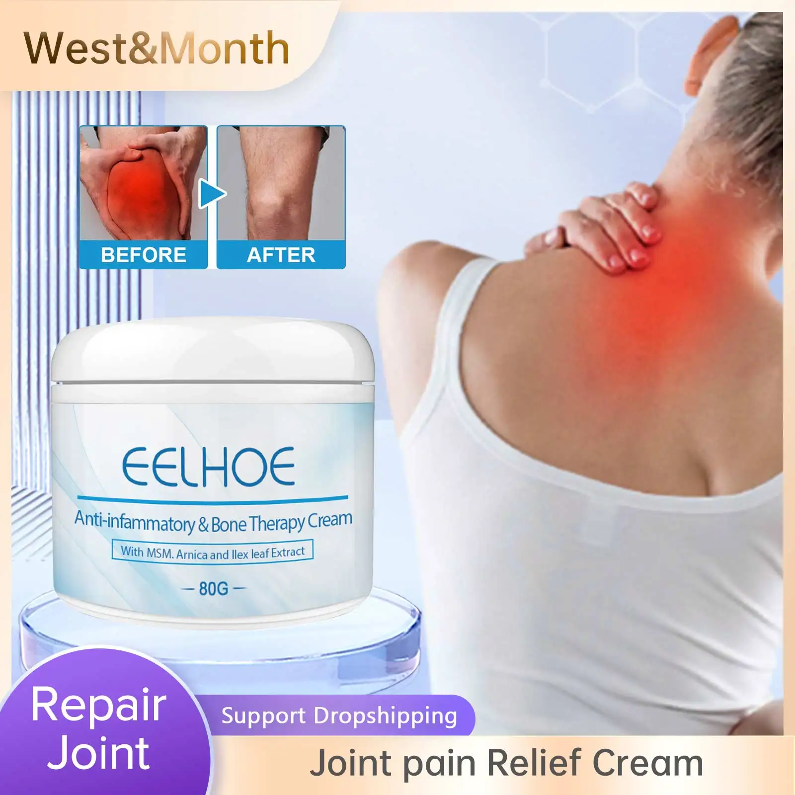 

Joint Pain Relief Cream Arthritis Treatment Relieve Lumbar Vertebra Cervical Spondylosis Soothing Muscle Ache Massage Ointment