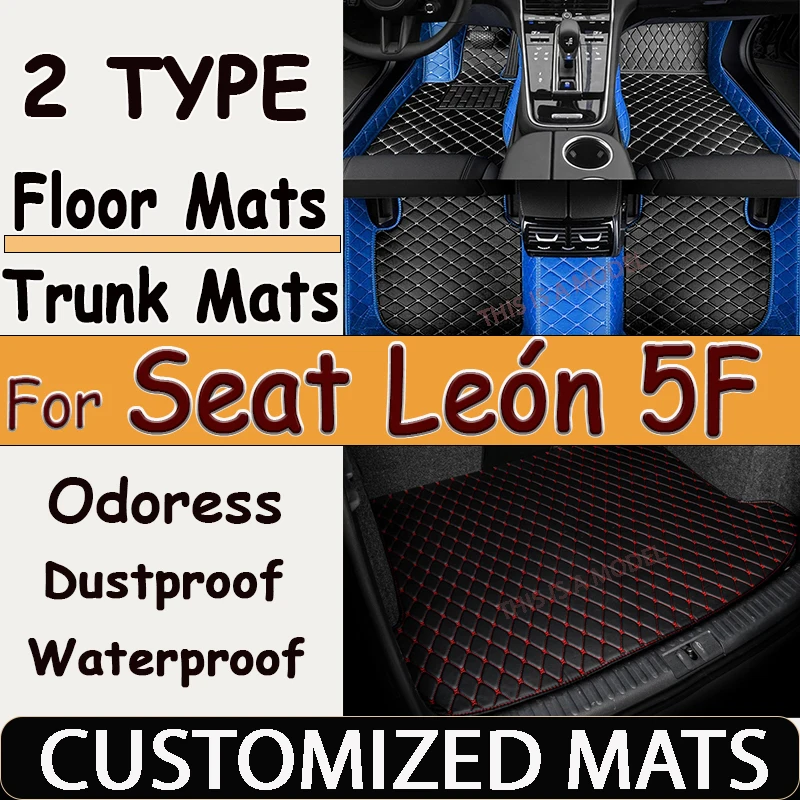 Car Floor Mat For Seat León 5F 2013~2019 Waterproof Tapete Automotivo Para Carro Mats Set Alfombra Auto Accessories