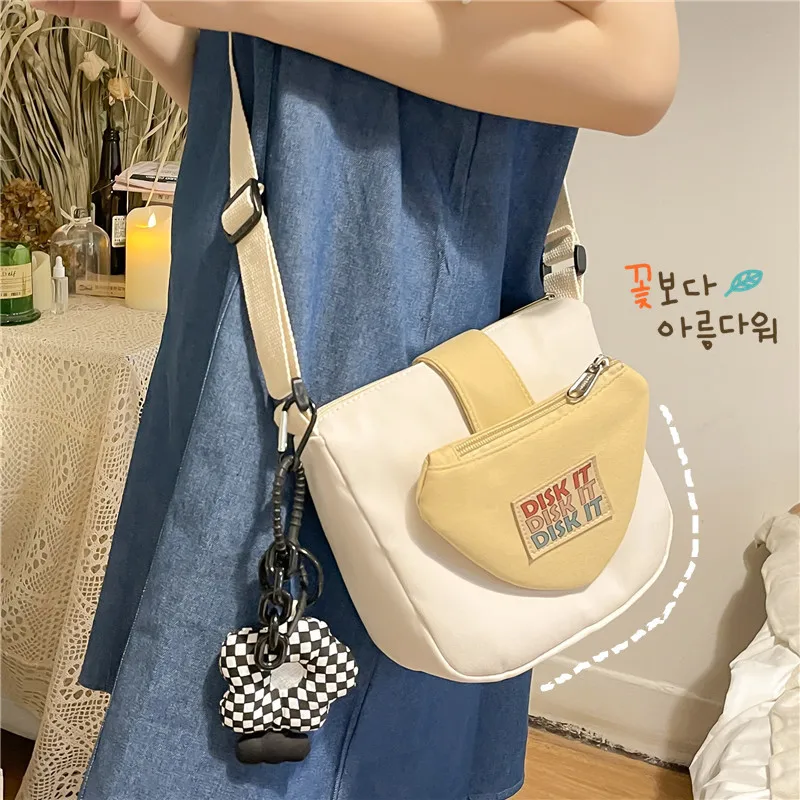 

Small Casual Crossbody Bag for Girl New Canvas Women's Shoulder Messenger Bags Korean Fashion Cotton Cloth Female Purse Japanese