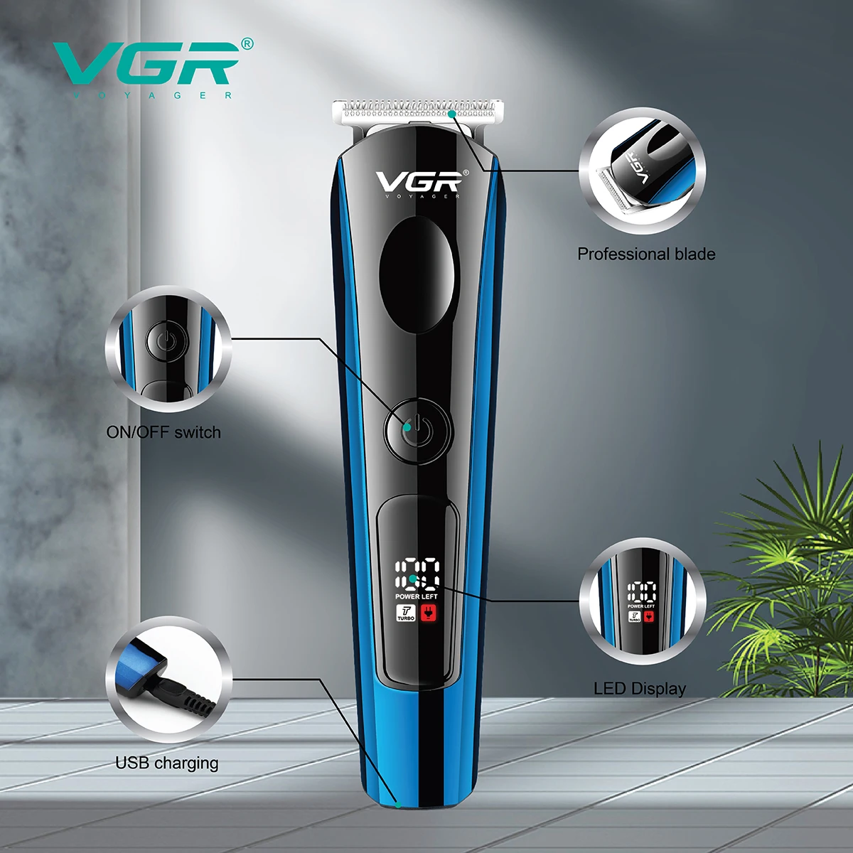 VGR Haircut Machine Professional Hair Clipper Wireless Hair Cutting Machine Hair Trimmer Men Electric Barber Rechargeable V-259 enlarge
