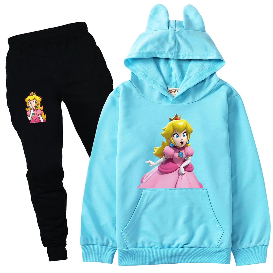 

princess peach Kids Tracksuits Game Clothing Boys Girls Fashion Sports Suits Children's Hoodies Sweatshirt+Pants 2Pcs