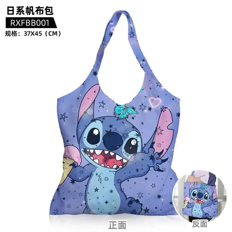 

Disney Lilo Stitch R5510 Anime Shoulder Bags Cartoon Customized Shopping Bag Casual Tote StorageBag Handbag Gift