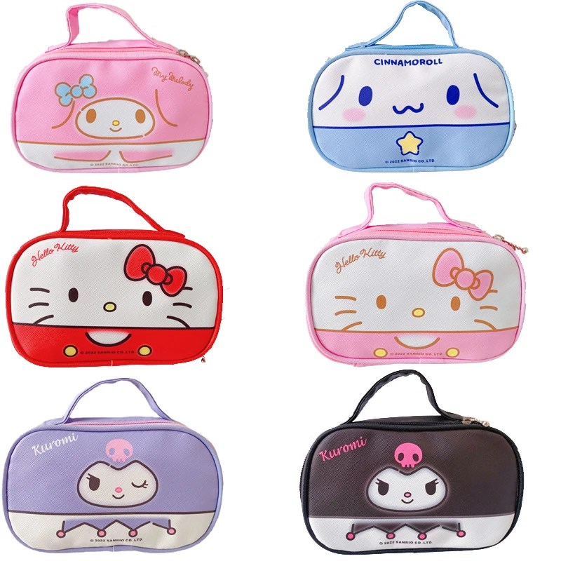 

Kawaii Sanrio My Melody Kuromi Hellokitty Cinnamoroll Pachacco портативная косметичка Kawaii для хранения дорожная сумка для стирки аниме