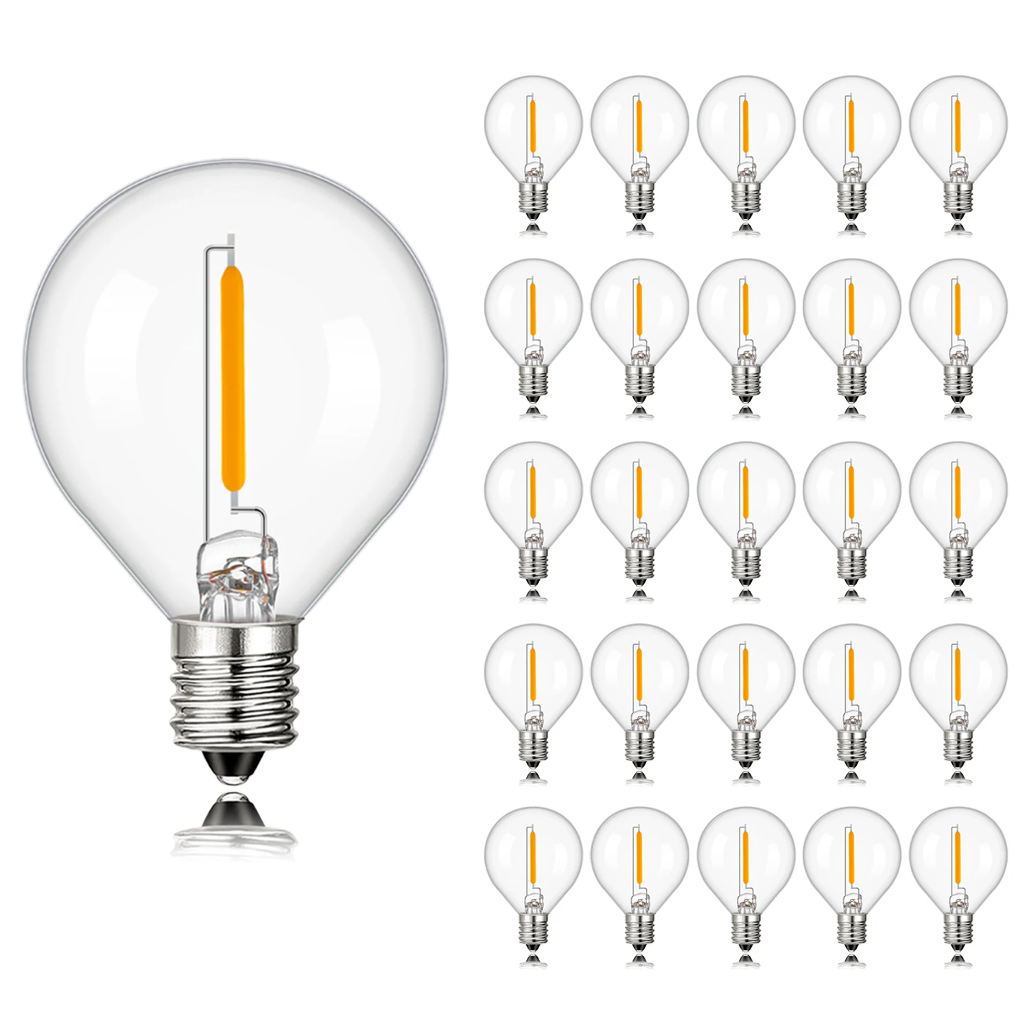 

25 шт. Светодиодные лампочки G40 теплый белый 220В