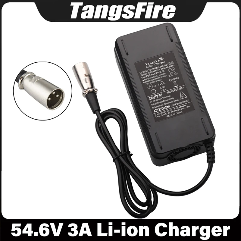 

48V Electric Bike Battery Charger Output 54.6V3A For 13S Li-ion Battery Pack Charger With Connector XLR High quality