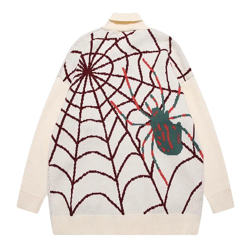 Мужской вязаный кардиган на молнии свободного кроя