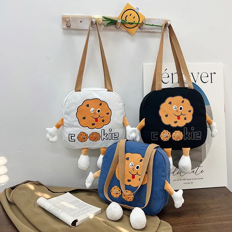 

Women Canvas Shoulder Bags for Youth Casual Child Large Capacity Crossbody Bags Cookie Student Handbags Messenger Bags for Women