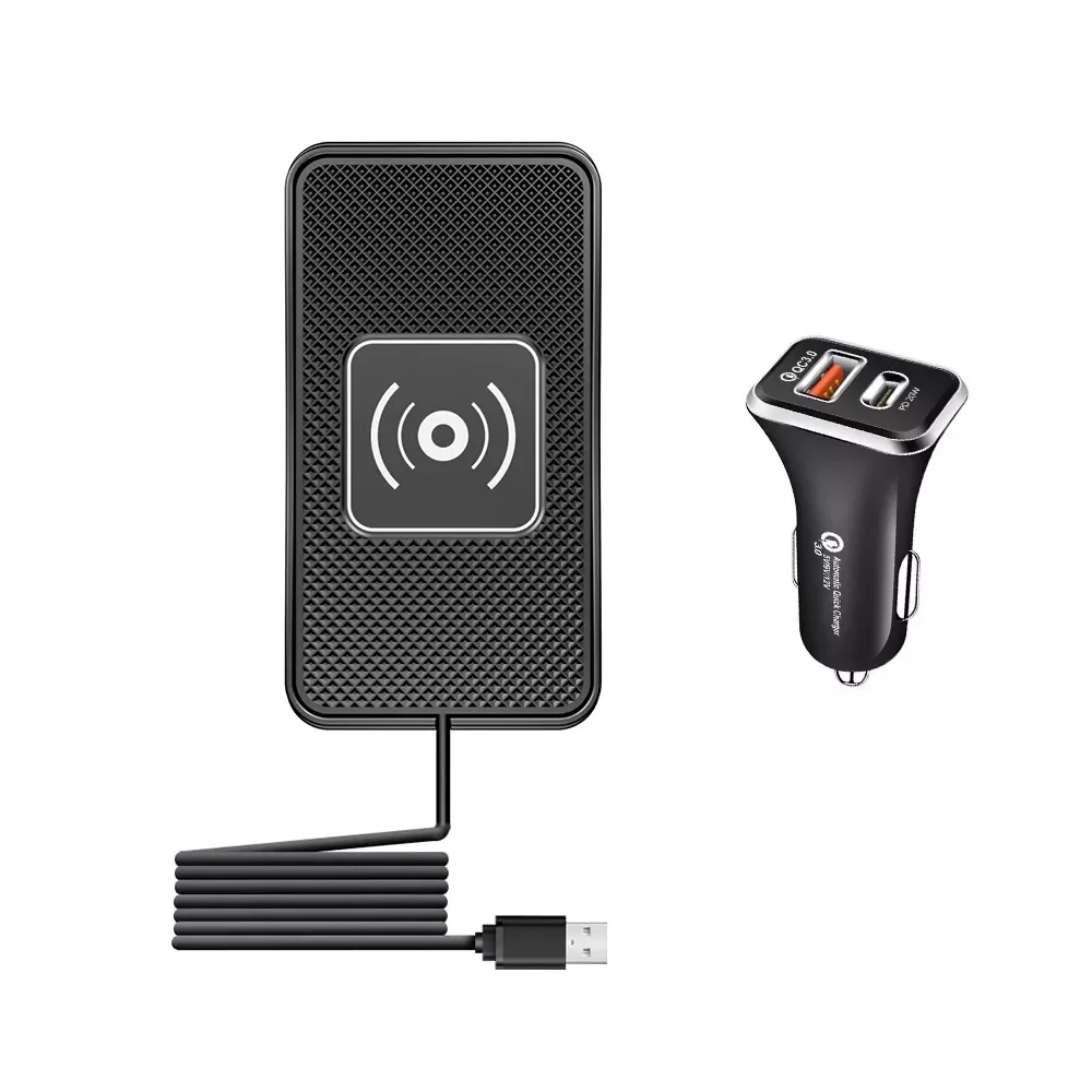 

2023 Bonola 15W Wireless Car Charger Silicone Anti-skid Pad Cradle Dock for iPhone Fast Car Wireless Charging Stand Car Modifica