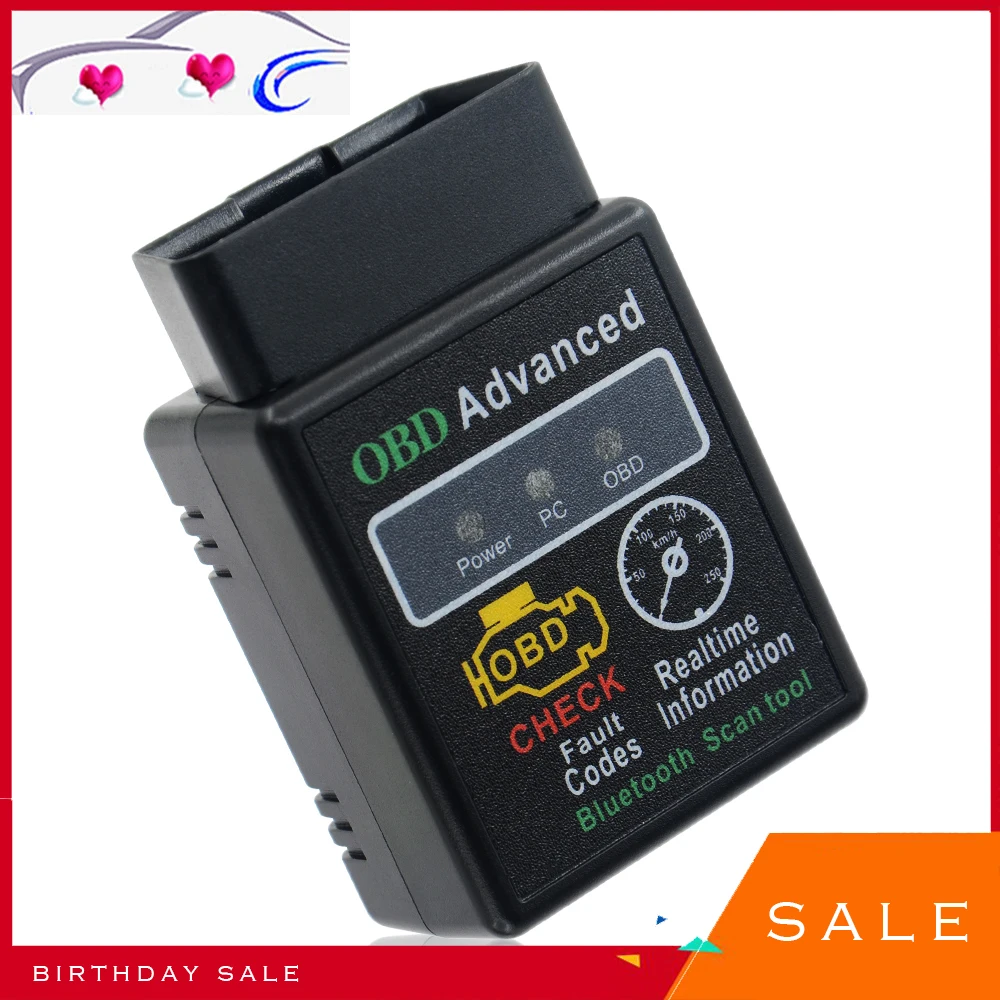 HHobd чип 25k80 версия 1,5 ELM327 HH OBD Расширенный OBDII OBD2 Bluetooth мини ELM327 беспроводной конвертер сканер