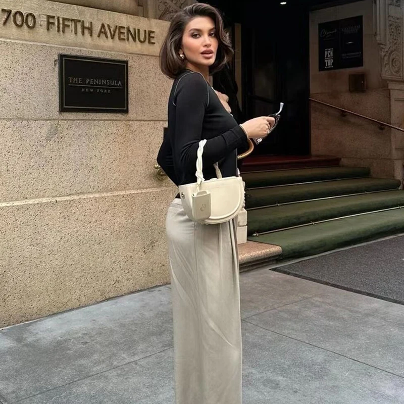 Свитер TRAF осенний женский свитер 2024 новый эластичный облегающий кардиган модный