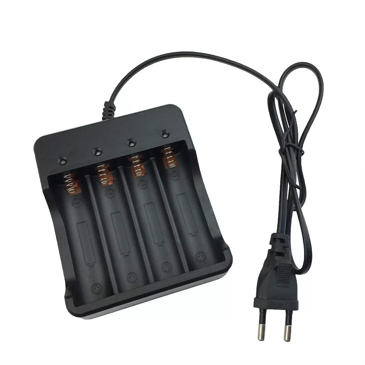 

4 Slots 18650 Charger Li-ion Battery 4.2V EU/US Plug Wired Indicator light Fashlight 4* 18650 batteries Charger Charging Cable