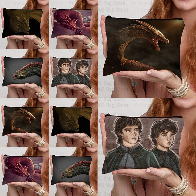 Game of Thrones Canvas Makeup Cosmetic Wash Bag,Women's Makeup Bags Cosmetic School Stationery Pencil Pouch Gift for Teacher