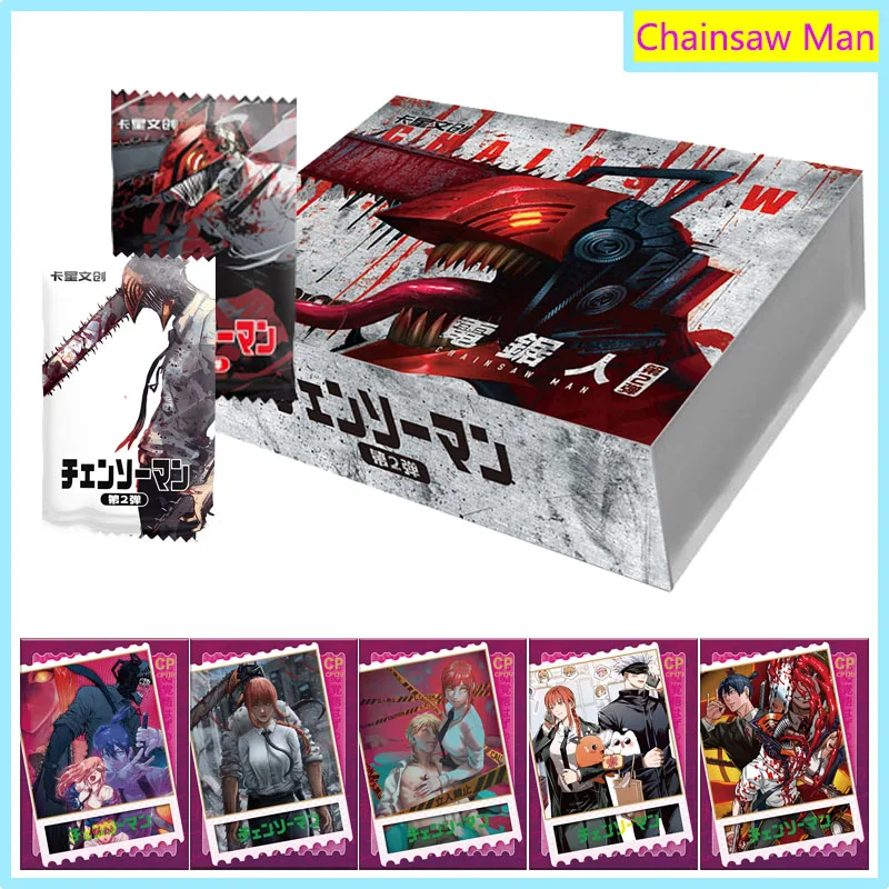 

New Chainsaw Man Series Peripheral Collection Cards Booster Box Rare Metal Limited Card Children Birthday Toys Christmas Gifts