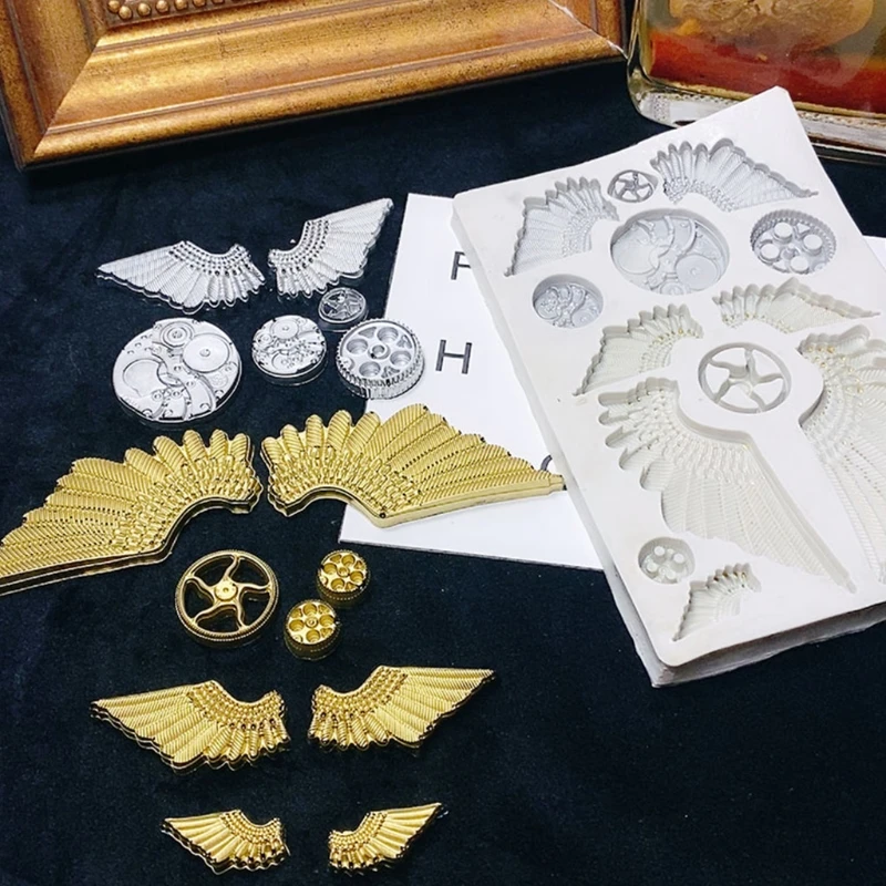 

Q81D Crystal Epoxy Resin Mold Star Moon Face Angel Wing Silicone Mould DIY Craft Tool