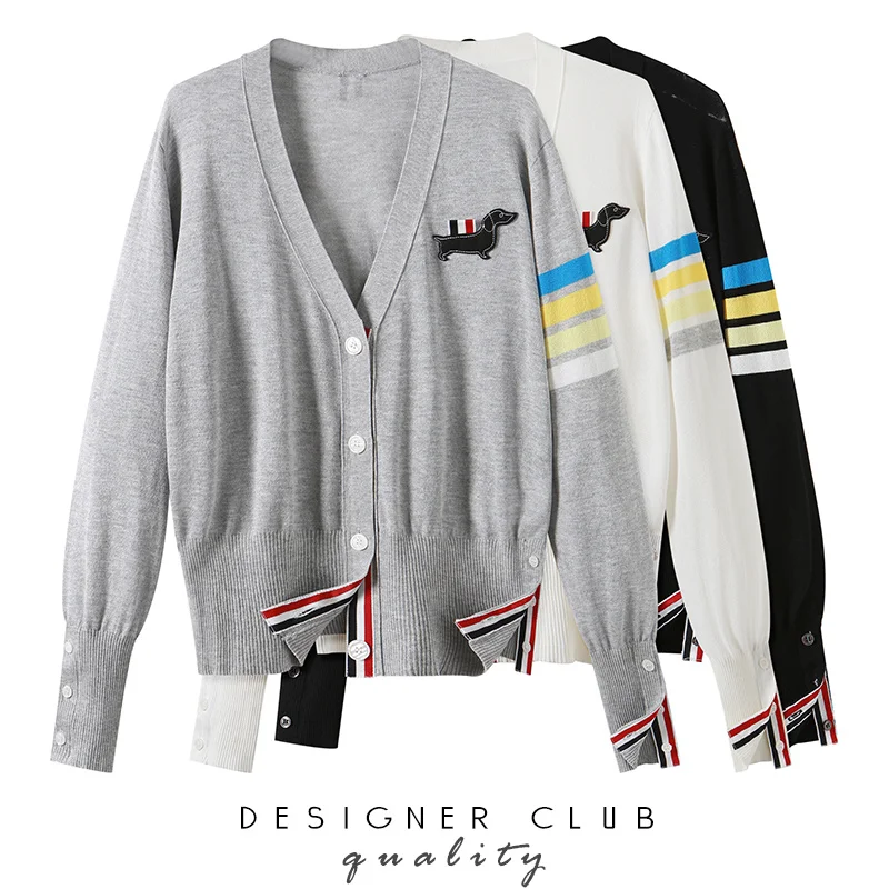 

Женский трикотажный топ с вышивкой в виде щенка